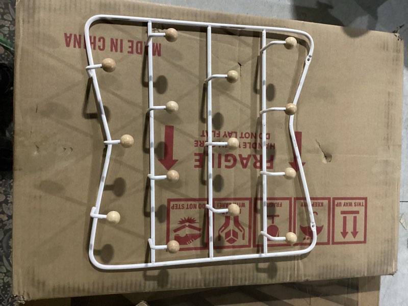 Condition photo showing As Is for Umbra Estique Over The Door Coat Rack & Multi-Use Organizer, For Coats, Bags, Hats & More, White/Natural White Large