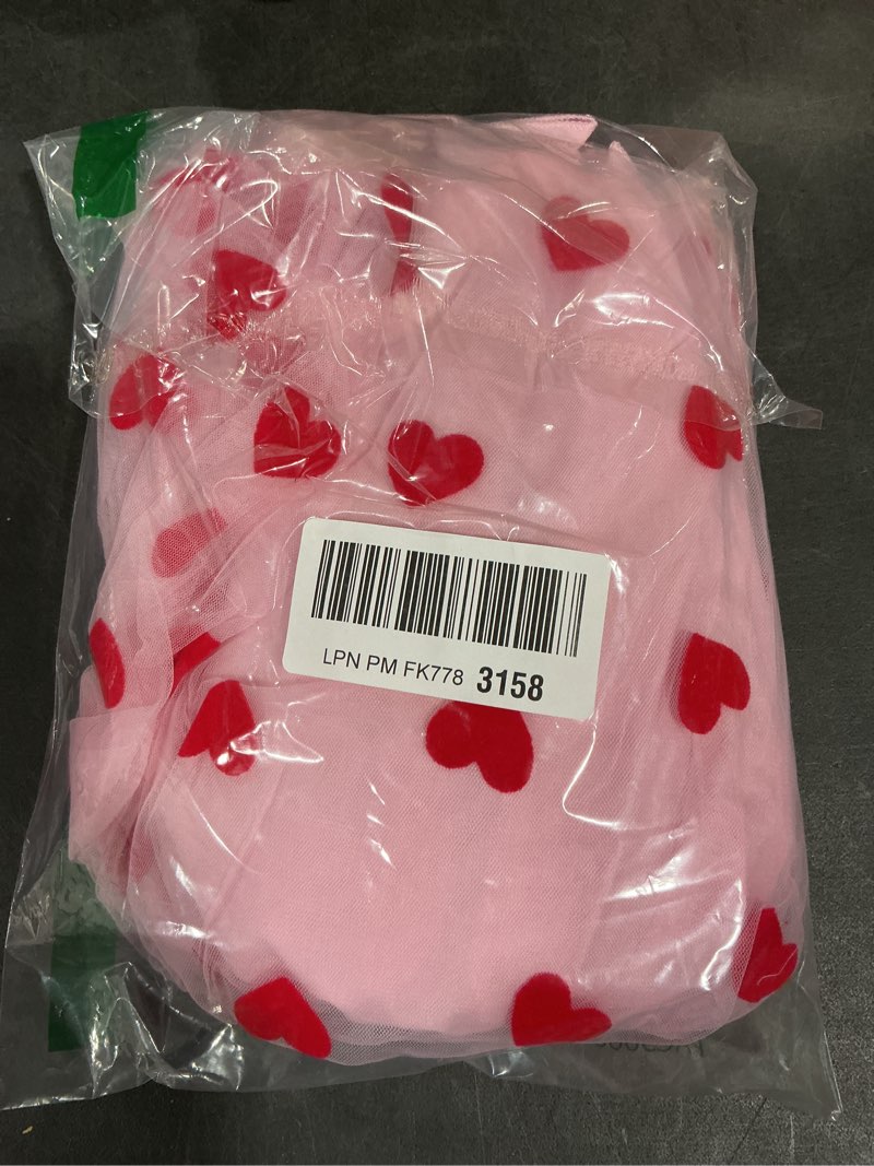 Condition photo showing New/Like New for IBTOM CASTLE Toddler Baby Girl Birthday Dress Floral Sequin Tulle Tutu Dresses for Pageant Party Cake Smash Photoshoot Pink Heart 5-6 Years