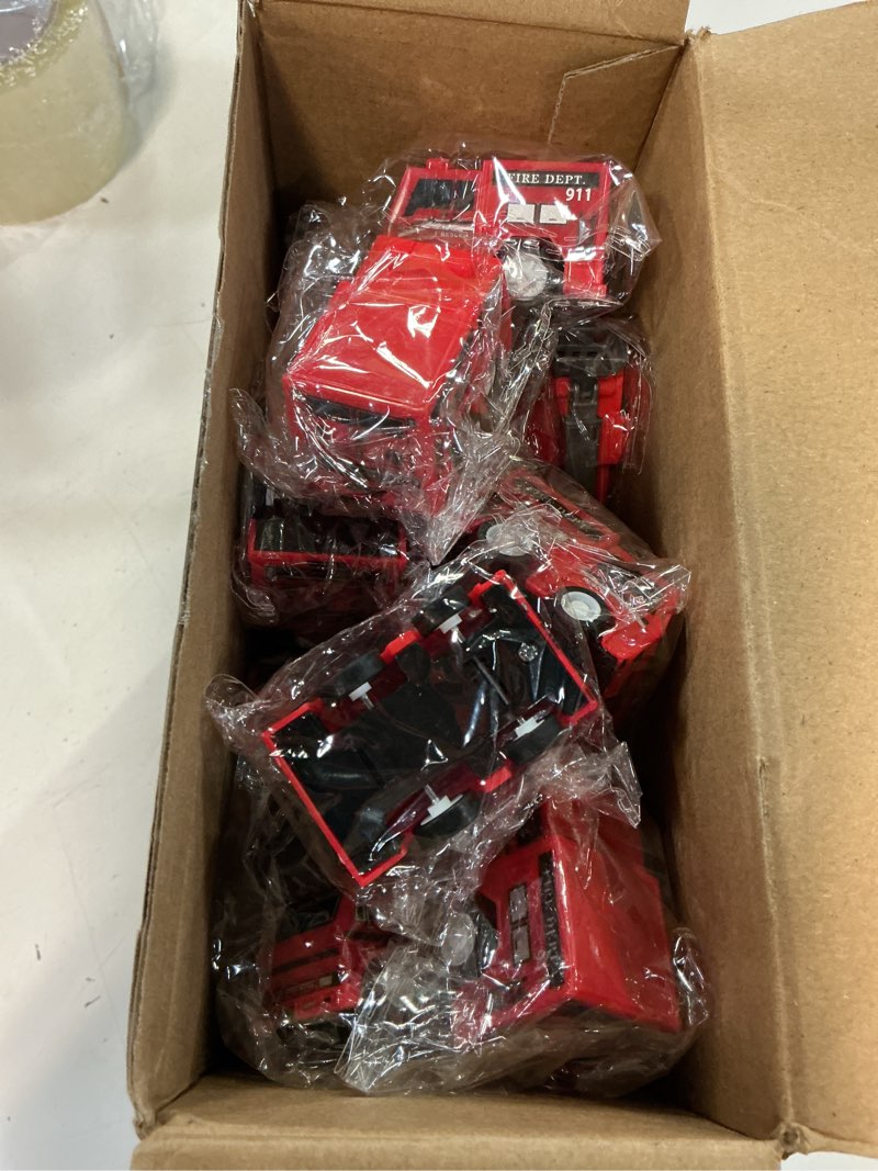 Condition photo showing New/Like New for mini pullback fire truck toys bulk, firetruck toys plastic fire engine firetruck and fireman party favors, goodie bag fillers for kids ages 3+, 4 styles(48 pcs)