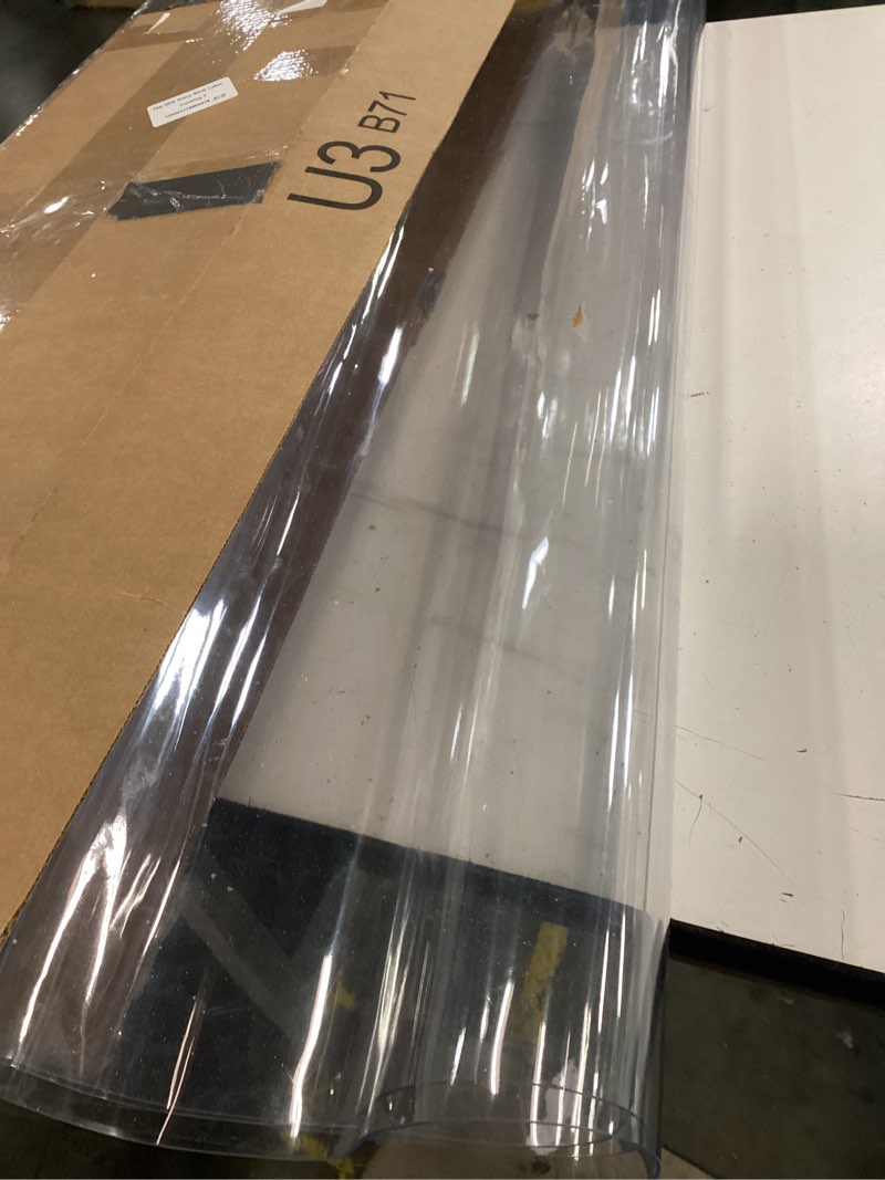 Condition photo showing As Is for necaux custom multisize 1.5mm thick clear pvc table cover protector - 19 x 39 inch rectangular plastic table cover desk pad mat for office & computer desk 19" x 39" clear 1.5mm