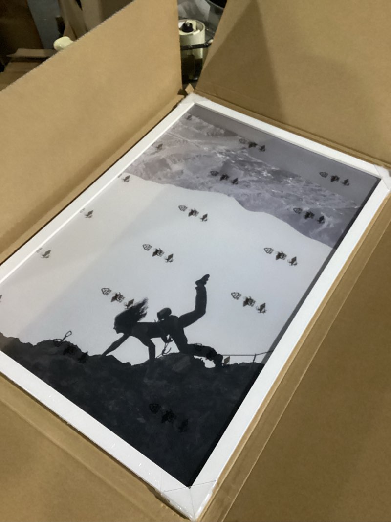 Condition photo showing Good Condition for ktkde 16x24 picture frame wooden white,poster frames with polished plexiglass, wall hanging large studio gallery photo frames decorating for minimalist style suitable,any style best white 16x24-1pack