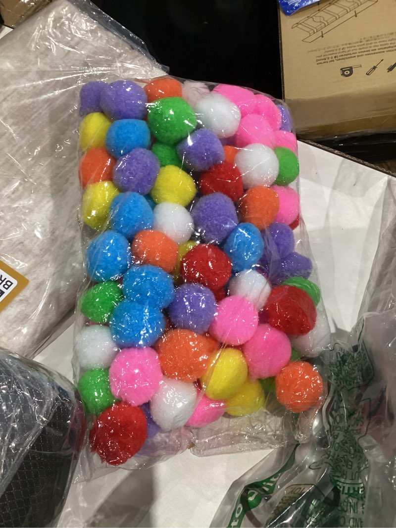 Condition photo showing New/Like New for Pom Poms 1.2 Inch Pompoms Pipe Cleaners for DIY Creating Crafts Making, Preschool Crafts Supplies Decoration,100 Pieces - Multi-color