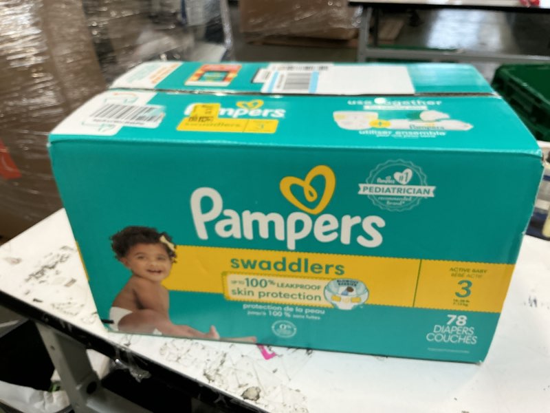 Condition photo showing New/Like New for Pampers Swaddlers Diapers, Size 3 (13-26 lbs), 168 Count, Absorbent, Keeps Baby Dry and Comfortable, Skin Safe Disposable Baby Diaper (Packaging May Vary)