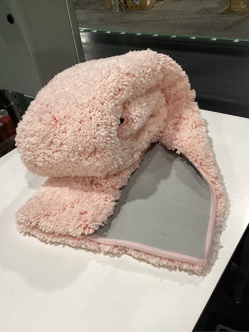 ILANGO Pink Christmas Bathroom Rugs 60" × 24" Non Slip & Super Absorbent Extra Thick Soft, Washable Bath Carpet Runner for Floor, Microfiber Plush Shaggy Bath Mats with Rubber for Bathtub Shower Room