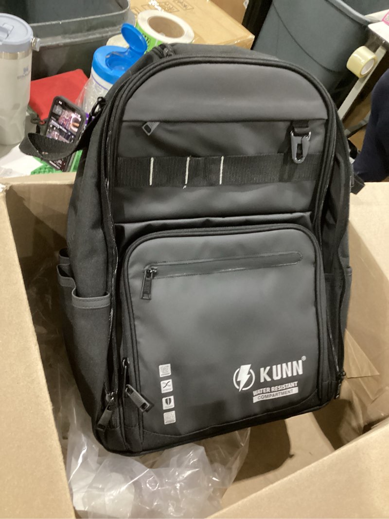 Condition photo showing Good Condition for kunn rolling tool backpack with wheels, heavy duty waterproof wheeled tool bag, 47 pockets & loops work backpack for electrician construction hvac, black