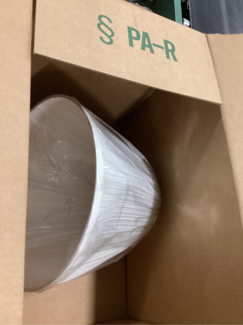 Condition photo showing Good Condition for Aspen Creative 33055, Hardback Empire Transitional Spider Lamp Shade, Mushroom Pleated Pleated White, 7" Top x 13" Bottom x 10" Slant