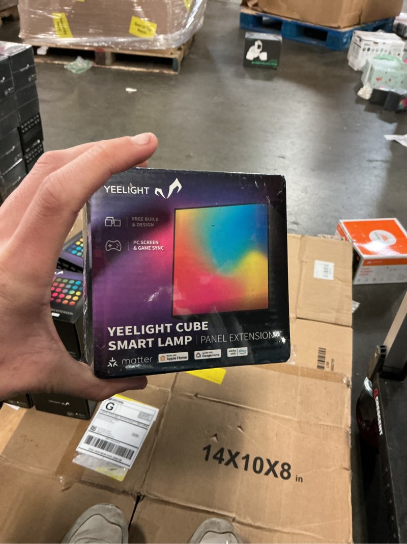 Condition photo showing New/Like New for yeelight panel light extension for cube smart lamp, 16 million colors option, rgbic individual addressable, dynamic lighting, music flow, wifi connected, app control, for bedroom, living room, cube*1