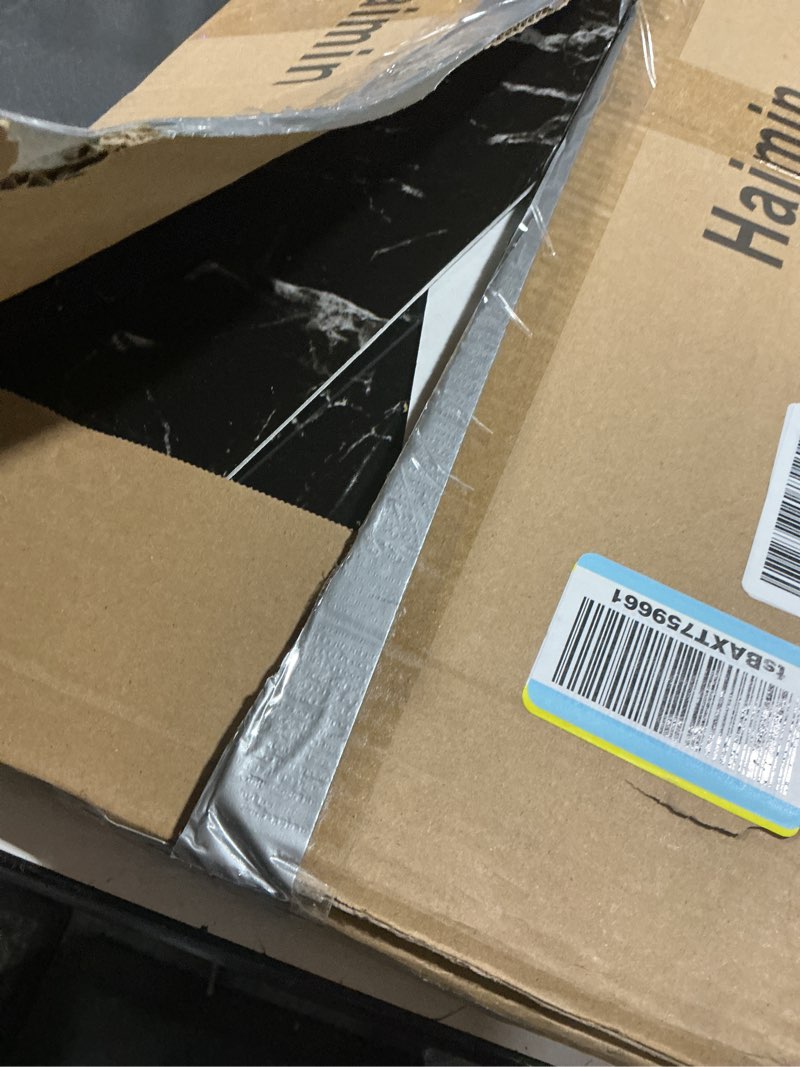 Condition photo showing Good Condition for Haimin Wall Panels Peel and Stick 10 Pieces 23.6x11.8in (19.4 Sq. Ft. Coverage) Lightweight Backsplash Marble Look Tile (not Real Marble) Ideal for Kitchen Bathrooms Living Rooms Bedrooms (Black-JGH)