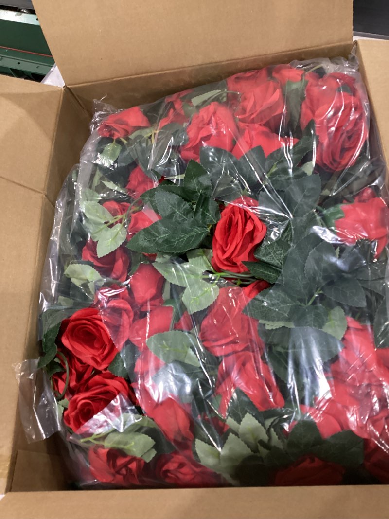 FiveSeasonStuff 29 Ft 4 Pack Rose Silk Flower Garland Artificial Flowers Decoration Hanging Floral D