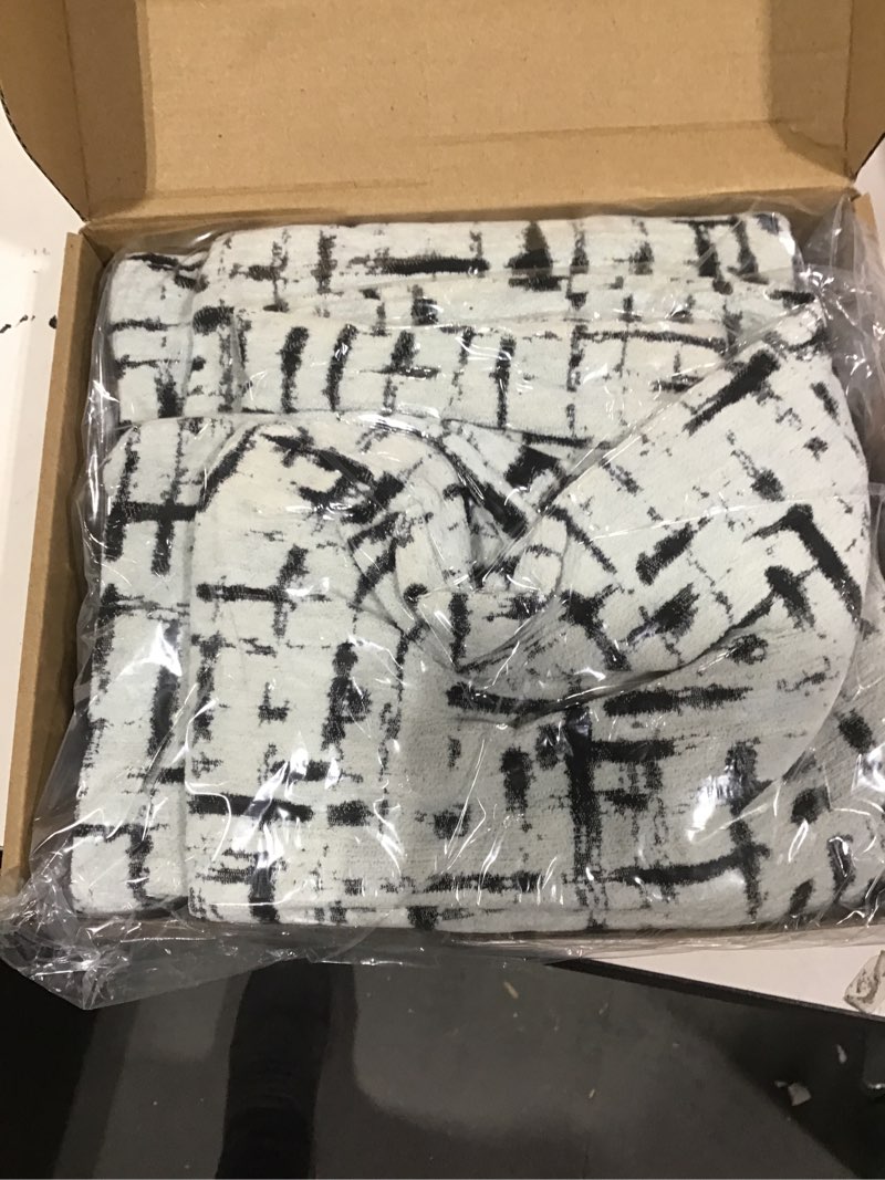 Condition photo showing Good Condition for FUTEI Black White Decorative Throw Pillow Covers 24x24 Inch Set of 2,Soft Cozy Cross Texture Chenille Jacquard European Cushion Cases,Modern Home Decor for Couch Bed Living Room Black White (Cross) 24" x 24" (Pack of 2)