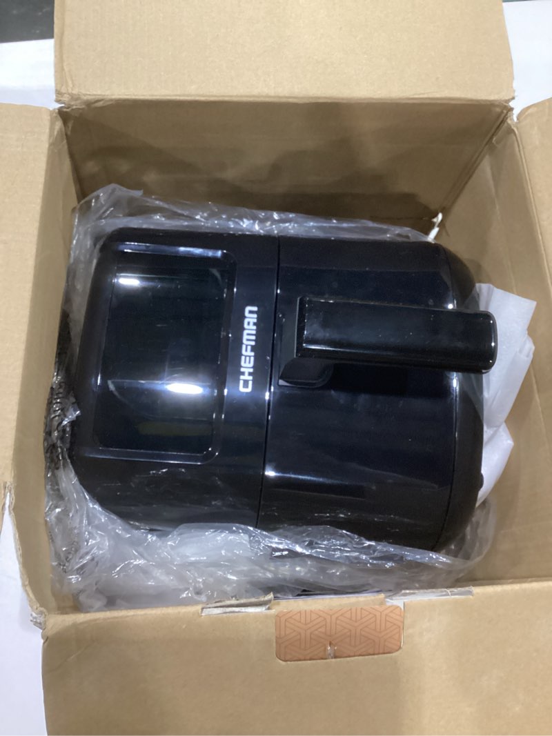 Condition photo showing New/Like New for Chefman 2 Qt Compact Air Fryer w/ Digital Display and Shake Reminder - Black  New, NOT TESTED 