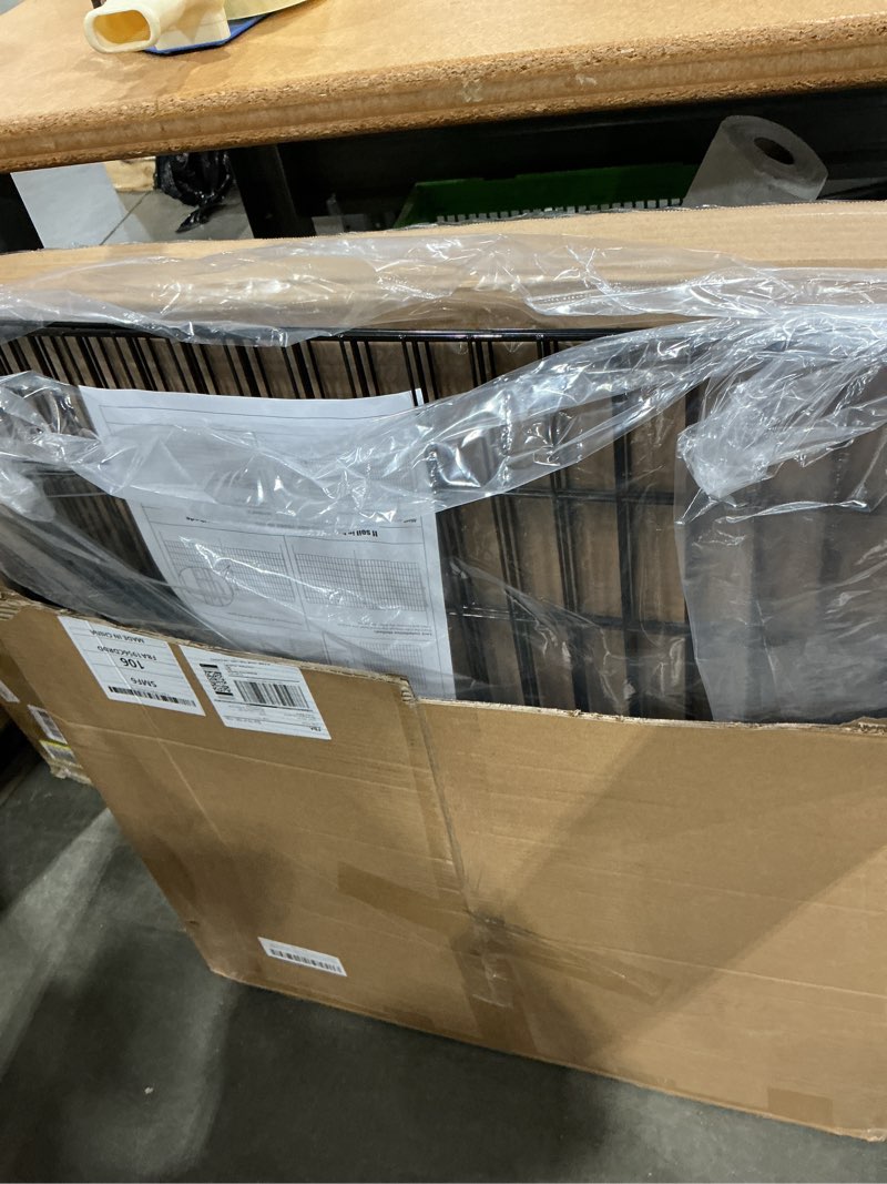 Condition photo showing New/Like New for 5 panels garden fencing animal barrier with lock, 24 in(h) x 10 ft(l) dog fence outdoor for yard rustproof no dig decorative tall garden fence metal wire panel border rabbit ground stakes fencing 5 pack - 24in(h) x 10ft(l) with lock black