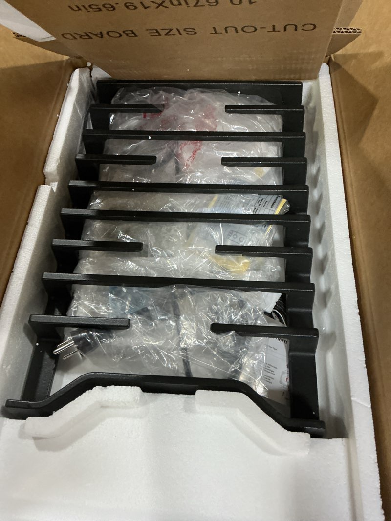 Condition photo showing New/Like New for 12 inch gas cooktop, thermomate heavy built in gas rangetop with 2 high efficiency sabaf burners, ng/lpg convertible 304 stainless steel stove top with flame out protection, csa certified 12 inch 2 burners