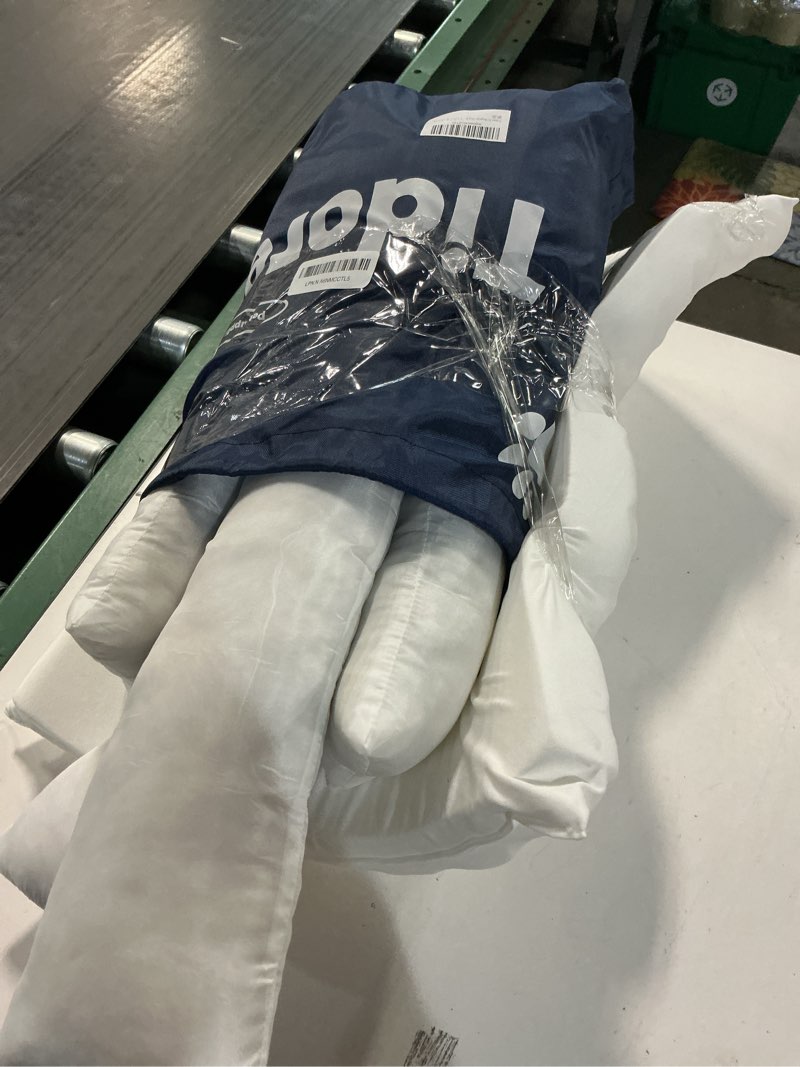 Condition photo showing As Is for Orthopedic Dog Beds Medium Sized Dog, Durable Egg Crate Foam Sofa Dog Bed with Washable Removable Cover, Waterproof Lining, Pet Beds for Medium Dogs, Navy 26.4"L x 21.7"W x 6.2"Th Navy Blue-Velvet