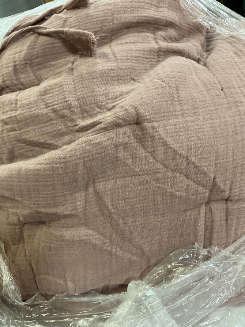 Condition photo showing Good Condition for quince organic cotton gauze toddler quilt & sham set queen fig 