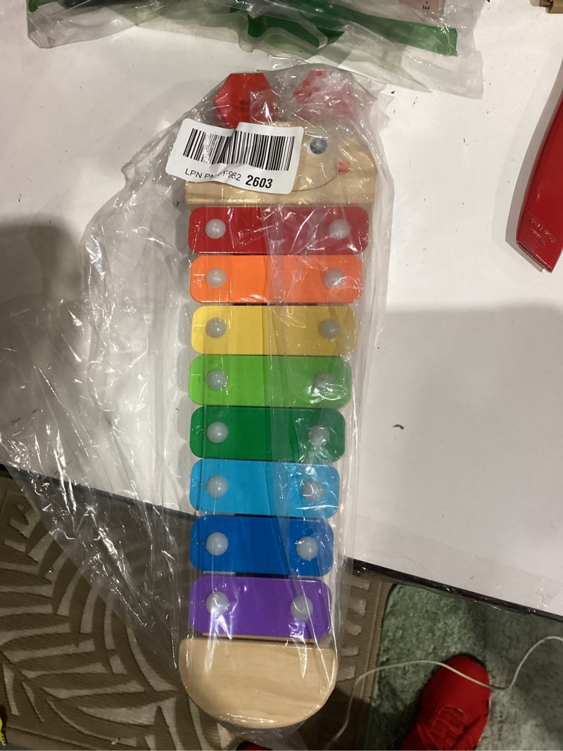 Condition photo showing New/Like New for Melissa & Doug Caterpillar Xylophone Musical Toy with Wooden Mallets 15.25" x 6.5" x 1.5", Blue Standard Packaging