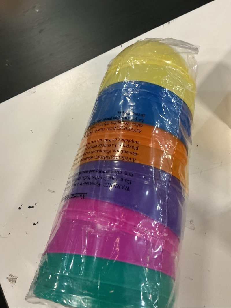 Condition photo showing New/Like New for the dreidel company 6-pack 8" inch massive multicolor fillable easter eggs colorful bright plastic, stands upright, perfect for surprise, easter hunt, assorted colors, 8" giant fillable eggs (6-pack)