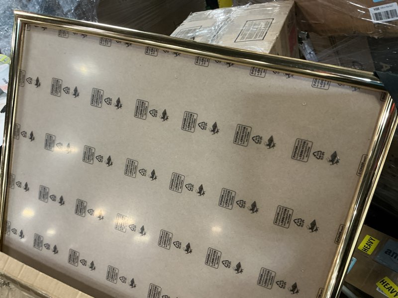 Condition photo showing Good Condition for euwazram Modern Gold 24x36 Frame - Single Frame, 24 x 36 Poster Frame for Artwork, Puzzles, Photos and Movie Posters Picture Frames, Perfect Christmas Frame Gold 24" x 36"