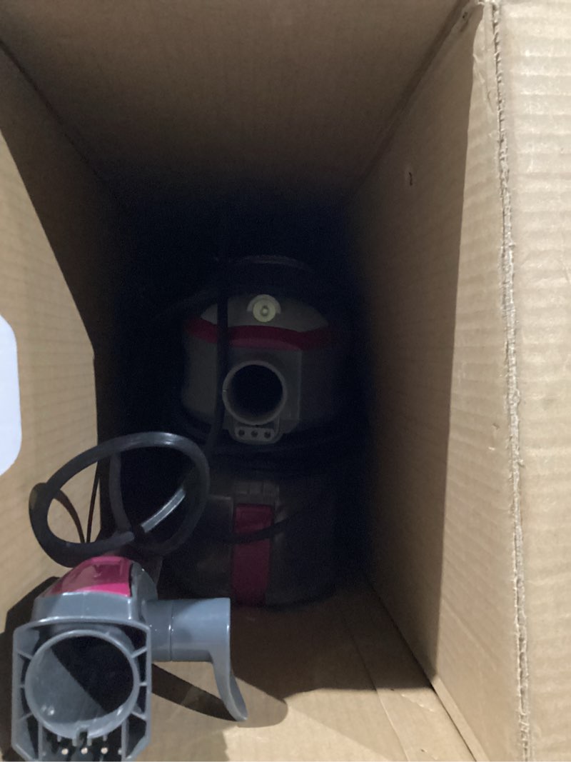 Condition photo showing As Is for Shark HV322 Rocket Pet Plus Corded Stick Vacuum with LED Headlights, XL Dust Cup, Lightweight, Perfect for Pet Hair Pickup, Converts to a Hand Vacuum, with (2) Pet Attachments, Bordeaux/Silver Rocket Deluxe w/ headlights