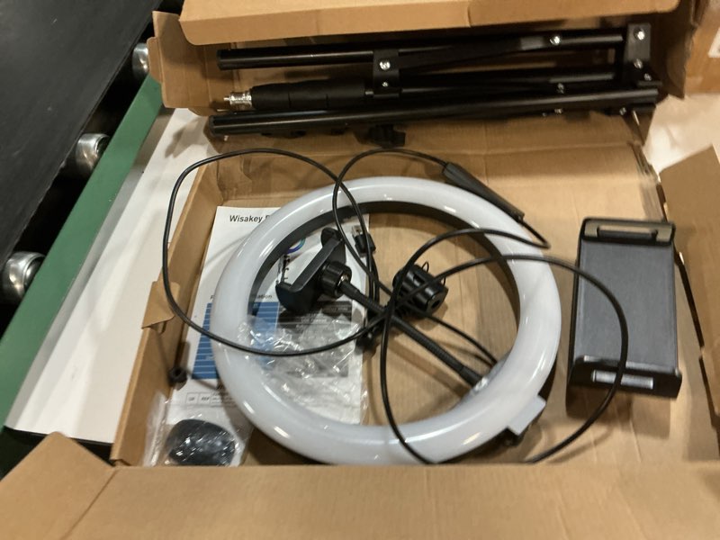 Condition photo showing Good Condition for 10.3" ring light with tripod and phone holder, selfie ring light with 51 color modes, circle lighting for iphone, dimmable led phone ringlight with stand for makeup/video recording/photography/tiktok 10.3 inch