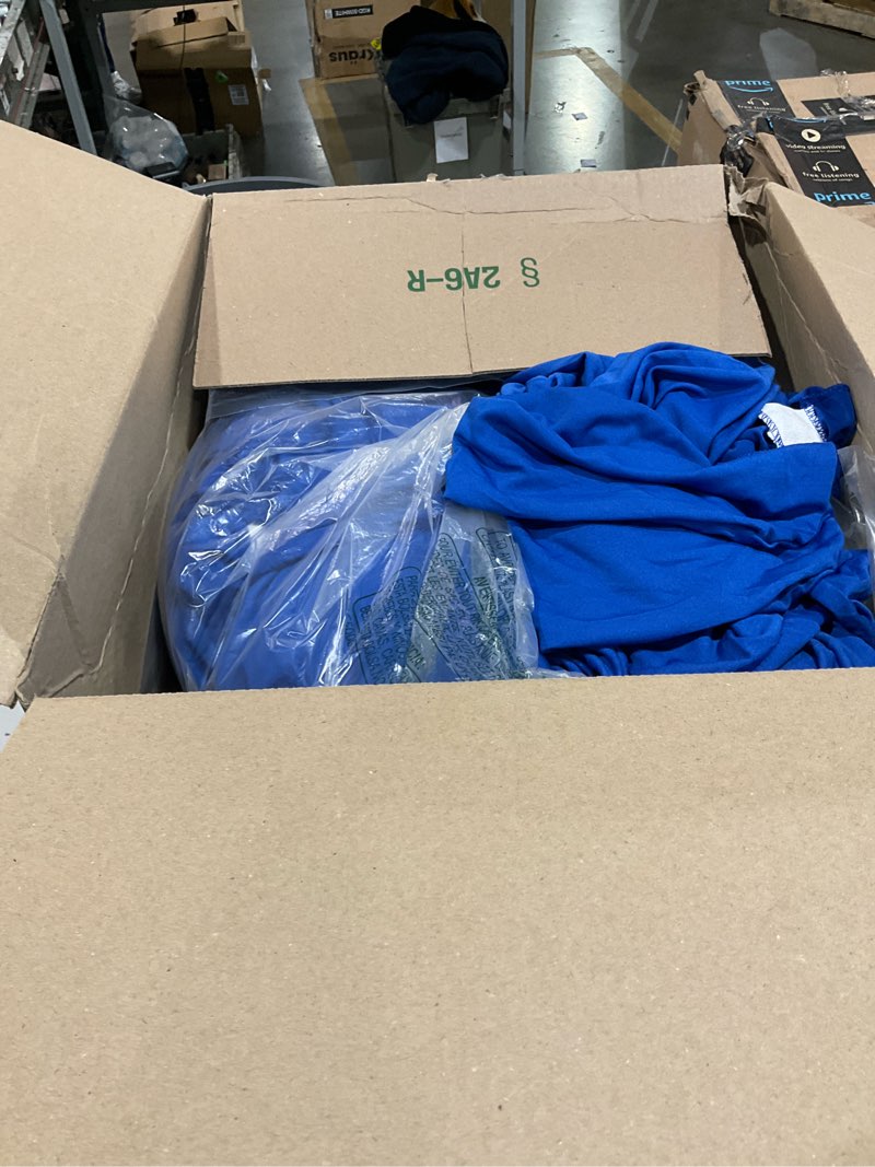Condition photo showing As Is for vevor chair covers, polyester spandex chair cover, stretch slipcovers for wedding party dining banquet flat-front chair covers (royal blue-a, 50pcs) royal blue-a 50pcs