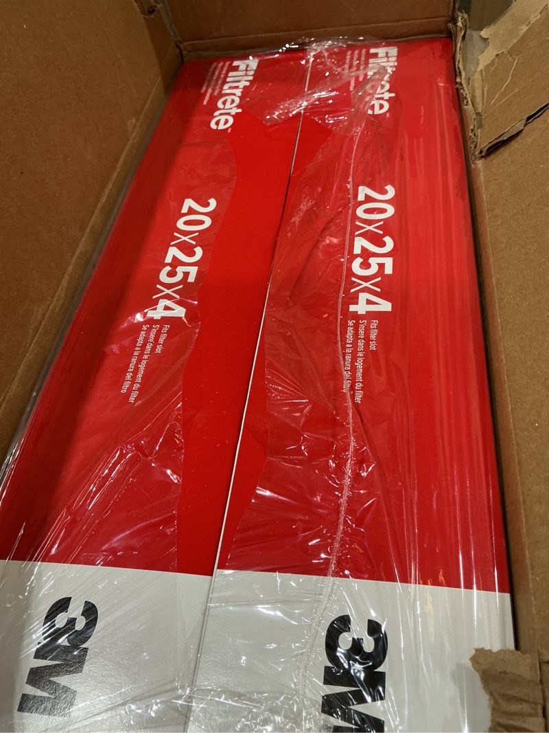 Condition photo showing New/Like New for filtrete 20x25x4 air filter merv 11, mpr 1000 micro allergen defense 2-pack, fits honeywell & aprilaire, ac furnace hvac filters for home, pleated electrostatic (actual size 19.88 x 24.63 x 4.31 in)