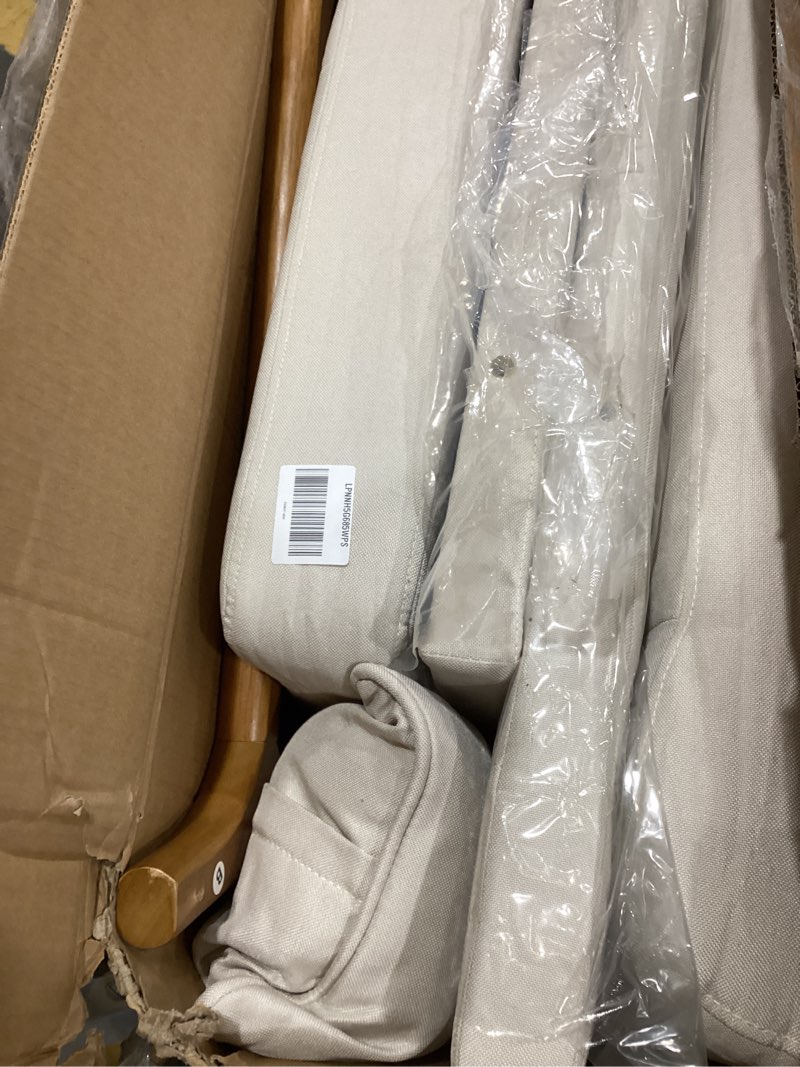 Condition photo showing As Is for VEVOR Accent Chair, High Back Mid Century Modern Armchair with Solid Wood Frame and Non-Slip Legs, U