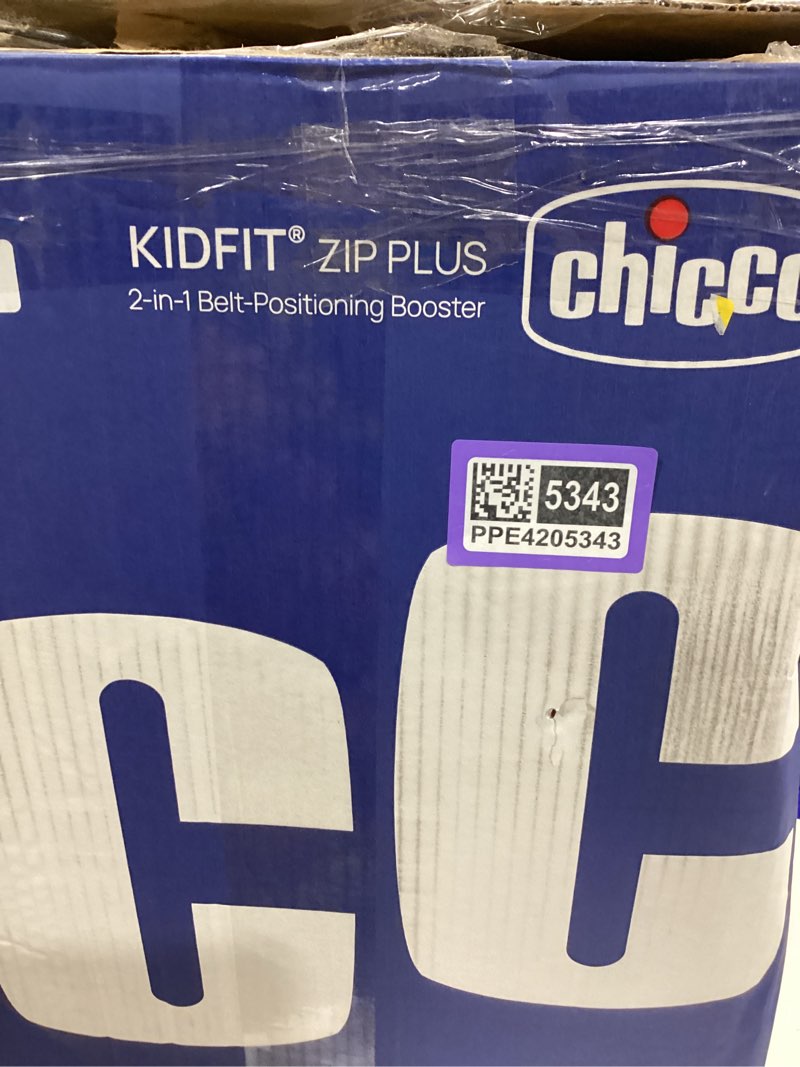 Condition photo showing As Is for chicco kidfit zip plus 2-in-1 belt-positioning booster car seat, backless and high back booster seat, for children aged 4 years and up and 40-100 lbs. | seascape/blue kidfit zip plus seascape