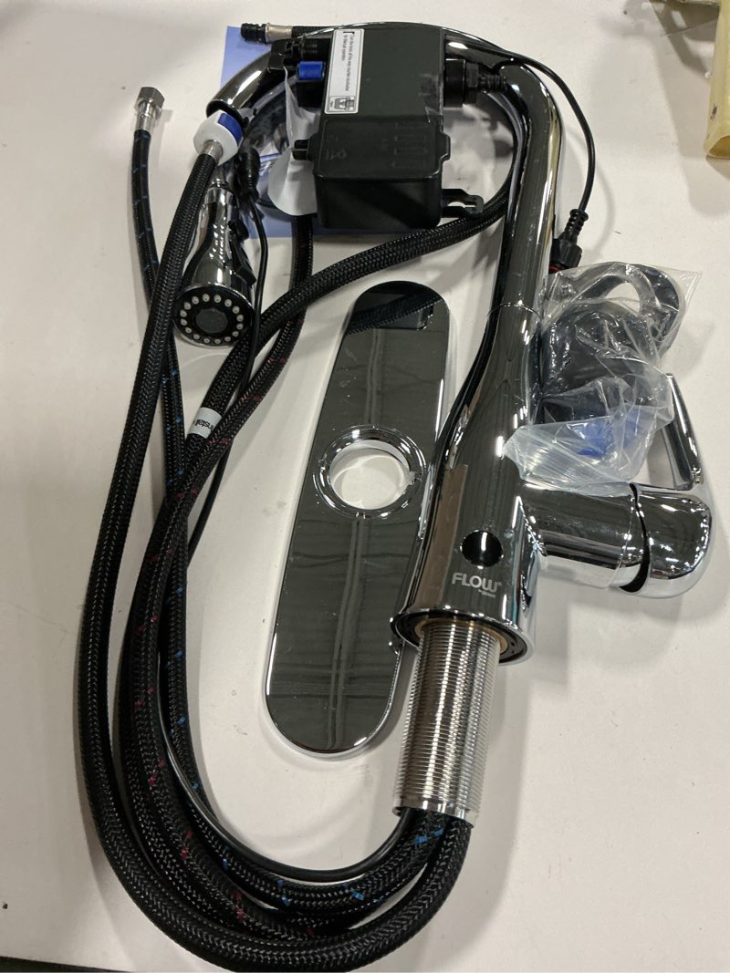 Condition photo showing Good Condition for Bio Bidet FLOW Touchless Kitchen Faucet with Pull Down Sprayer, Low Single Handle, Chrome Low Handle Touchless Chrome