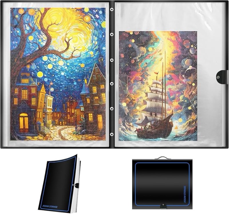 ALL4JIG Large Puzzle Binder – Space-Saving Storage Folder for 500–1000 Piece Puzzle Collection, Hold