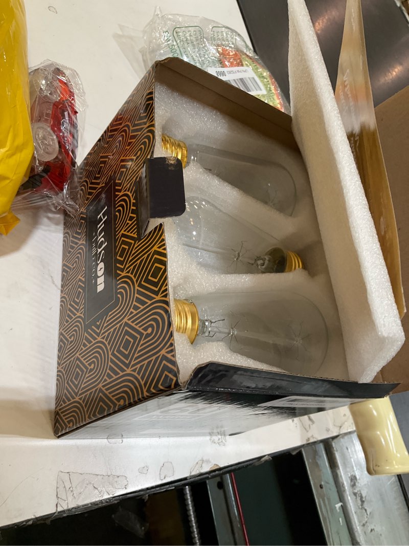 Condition photo showing Good Condition for vintage incandescent edison light bulbs, 60w, e26/e27 base, 2100k dimmable decorative lights, st58 style warm glow, antique squirrel filament for outdoor and indoor use - 6 pack 6ct dimmable incandescent squirrel filament - clear glass
