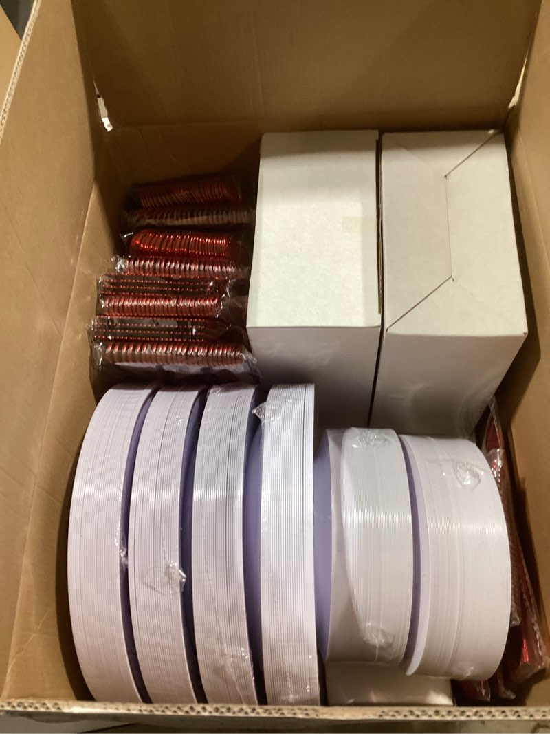 Condition photo showing New/Like New for WELLIFE 700 Pcs Red Plastic Plates for 100 Guests - Plastic Dinnerware Set,Party Supplies Includes 200 Red Disposable Plates,300 Silverware,100 Napkins,100 Cups Red 700PCS
