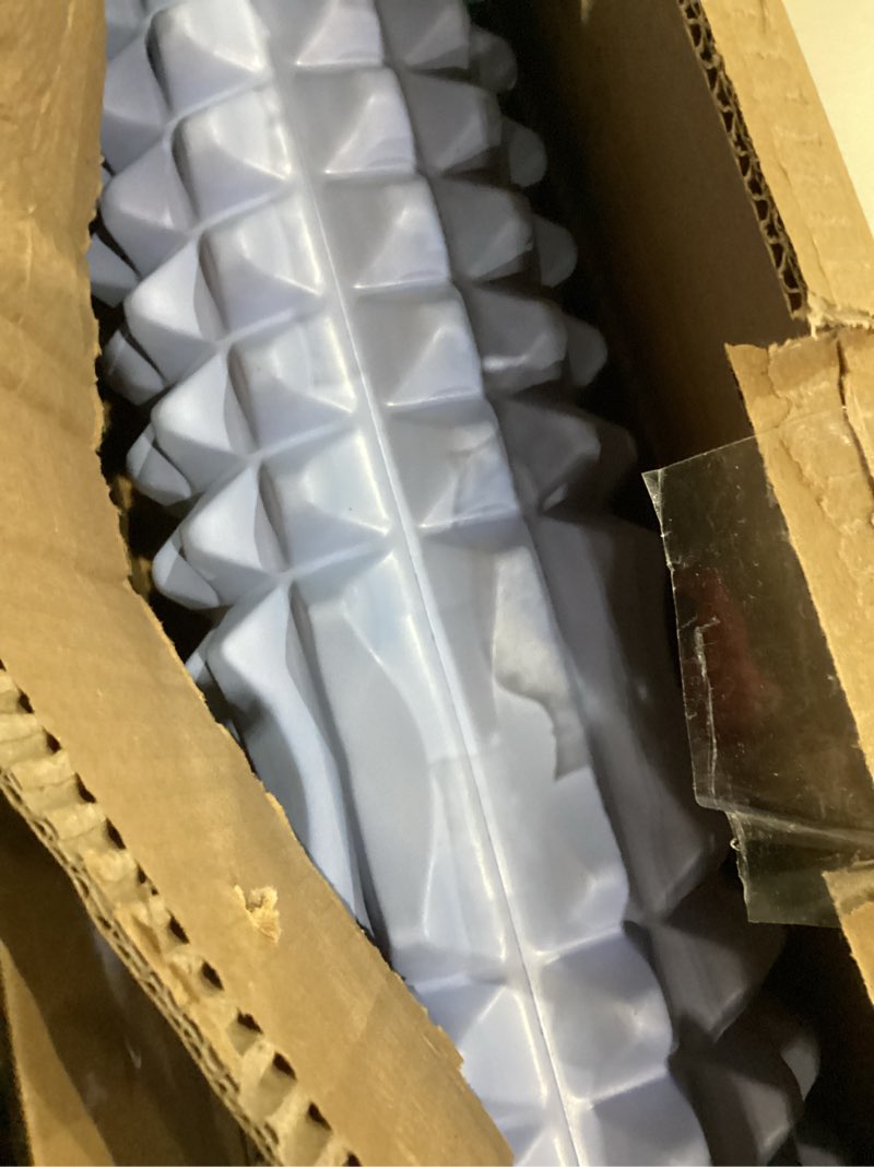 Condition photo showing As Is for new upgrade bracket foam roller with stand for back leg pain, 21 inch firm deep tissue muscle massager for sore muscles (blue)