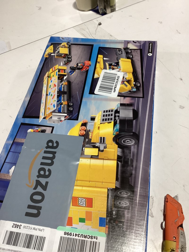 Condition photo showing New/Like New for LEGO City Yellow Delivery Truck Toy, Comes with a Semitruck Model, Forklift and 4 Minifigures for Pretend Play, Fun Birthday Gift Idea for Kids' 8 Years Old and Up, 60440