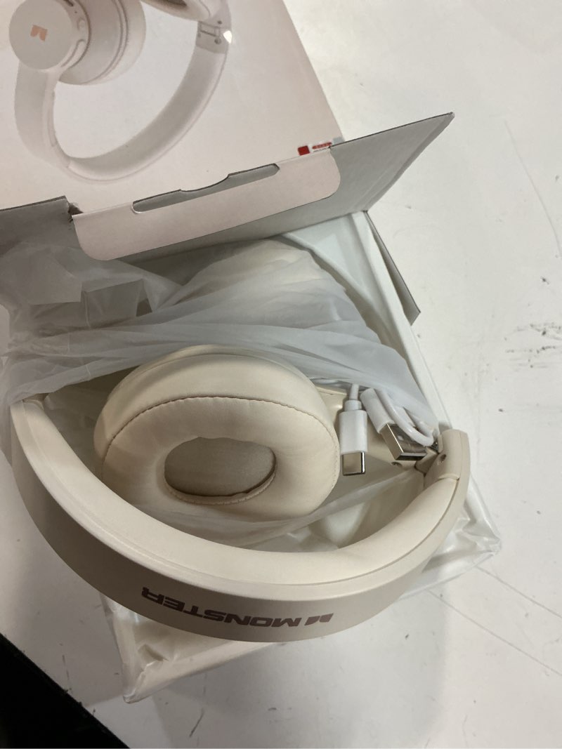 Condition photo showing Good Condition for monster mission 100 bluetooth headphones, on ear headphones with immersive bass, crystal clear call,