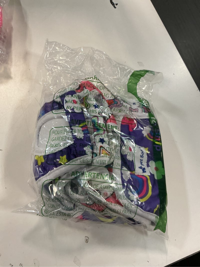 Condition photo showing New/Like New for Pet Soft Dog Diapers Female Onesie Sanitary Pantie with Adjustable Suspender, Colorful Pattern Washable Puppy Diapers Female, Super Absorbent Underwear Dog Diaper for Heat (Nature, L) Nature Large