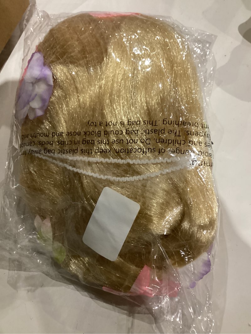 Condition photo showing Good Condition for styler long blonde rapunzel wigs for kids - princess girl costume cosplay fairytale ball braid wigs for halloween christmas party hair
