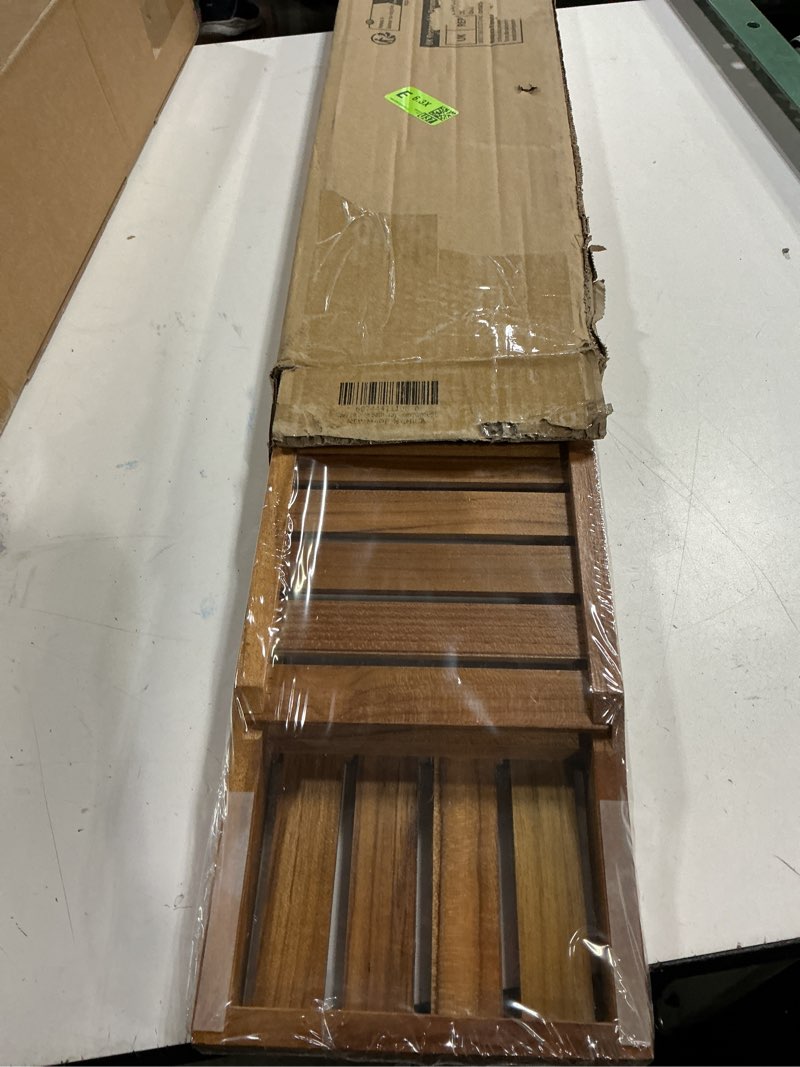 Condition photo showing New/Like New for VaeFae Teak Bathtub Tray, Wooden Bath Caddy for Bathtub, Bath Tub Wood Table for Tub, 39.8" x 6" x 1.8"