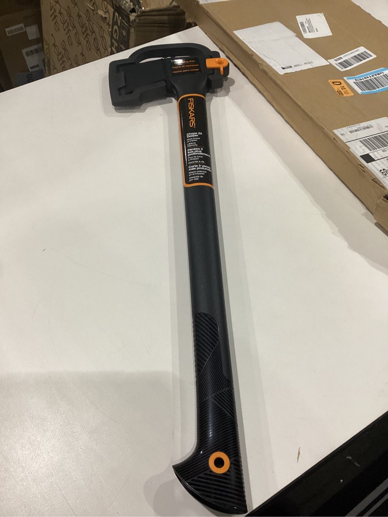 Condition photo showing Good Condition for Fiskars 28" Chopping Axe, Ultra-Sharp Blade for Kindling with Ease, Weight Balanced, Garden and Outdoor Gear, 3.5 pounds, Black Chopping Axe (28 in)