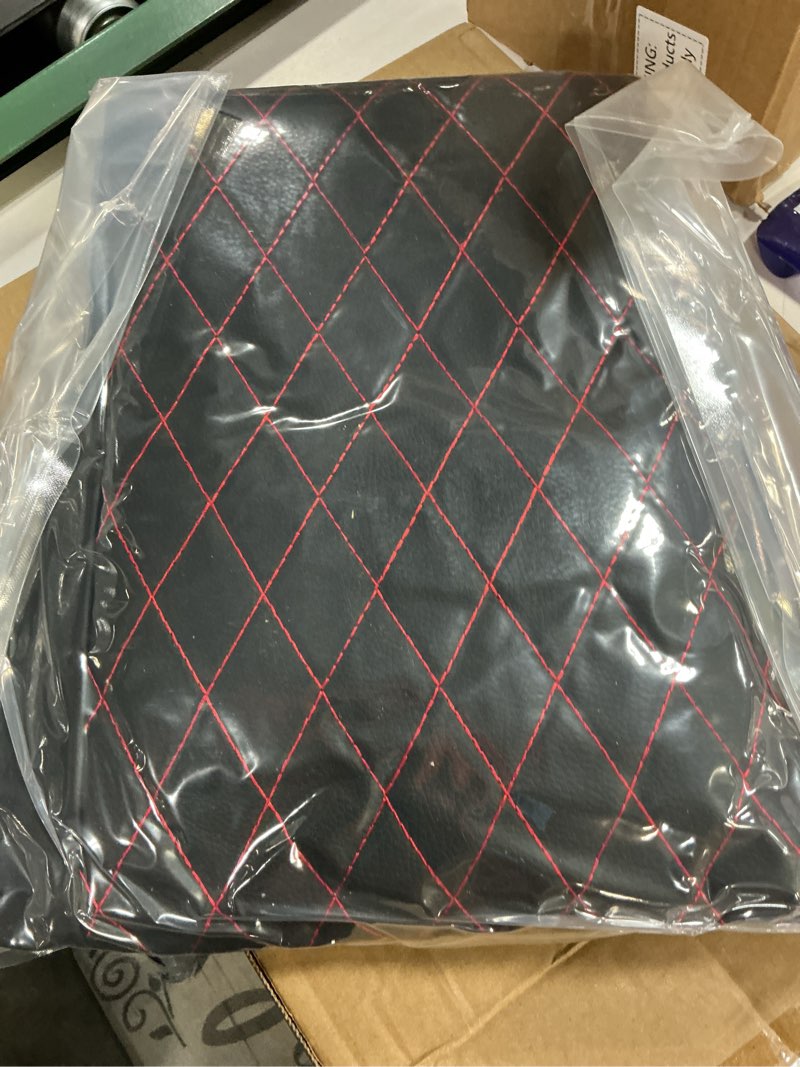 Condition photo showing New/Like New for Car Seat Cover,Breathable and Waterproof Leather Seat Covers,Luxury PU Universal Fit Automotive Airbag Compatible for Cars Sedans SUV and Trucks(2 Pieces,Front Seat,Black+Redline,N1)