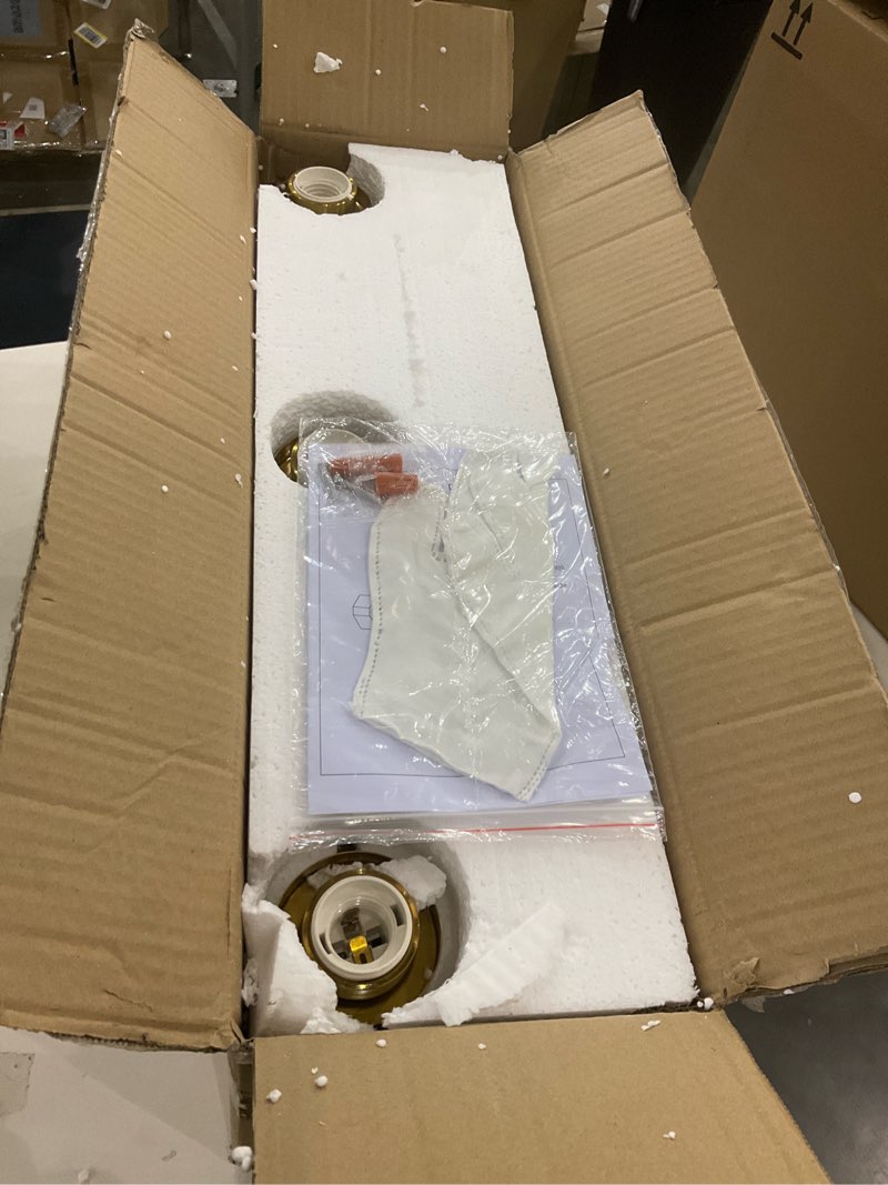 Condition photo showing New/Like New for Jonsi 3 Light Brushed Gold Bathroom Vanity Lights with Fluted Glass Shade, Modern Gold Bathroom Lights Over Mirror 3 Light 23.5 Inch