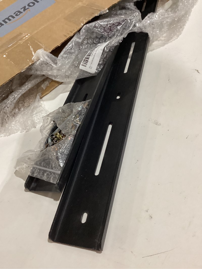 Condition photo showing As Is for c channel steel support metal support bracing hidden c bracket for table top live edge slab woodworking, black coat finish, 6 holes (2 pack, 36 inch) 36 inch 2 pack