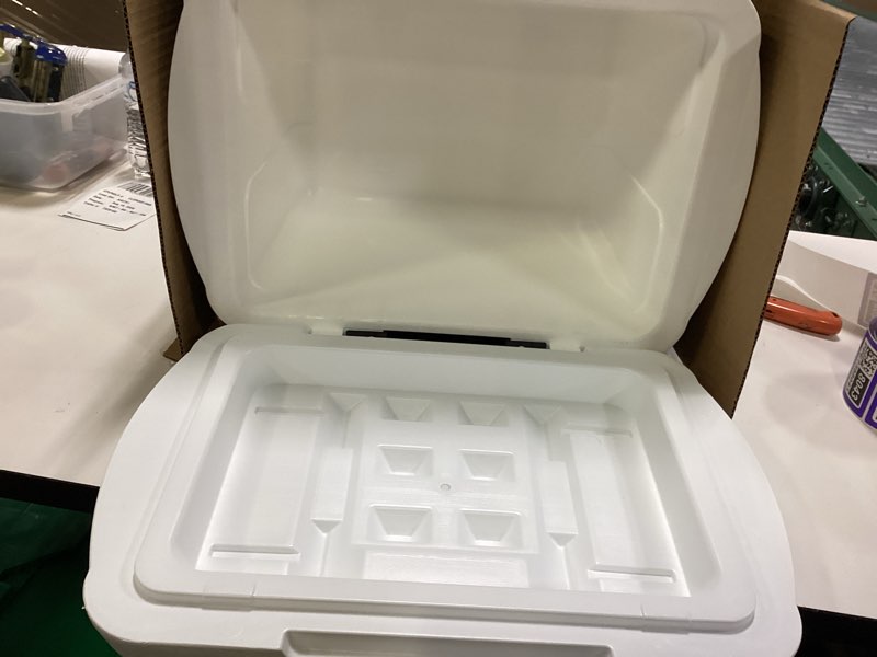 Condition photo showing New/Like New for ozark trail 30 quart capacity hard side wheeled cooler  42-can  maroon