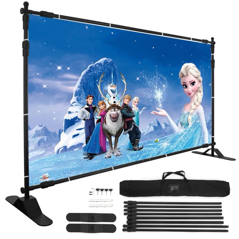 vevor 10 x 8 ft backdrop banner stand adjustable height and width newest step and repeat for trade show wall exhibitor photo booth background, black