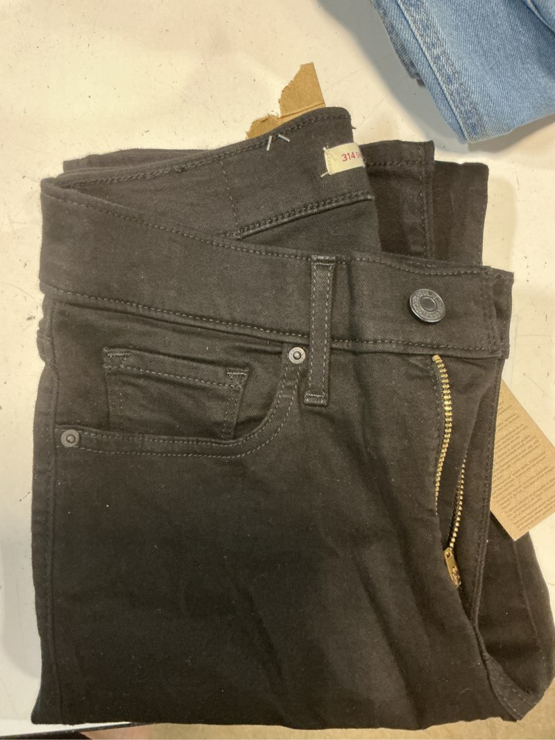 Condition photo showing Good Condition for levi's women's 314 shaping straight jeans, soft black, 27 x 32 regular