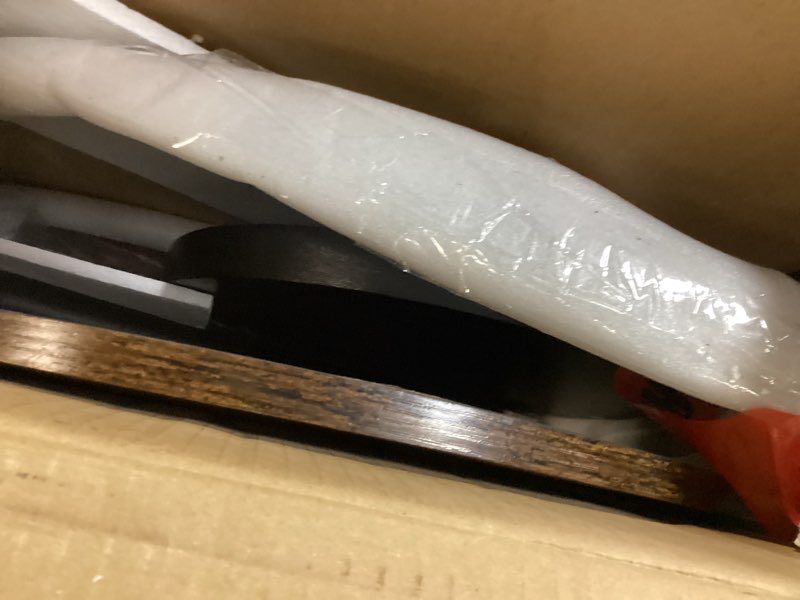 Condition photo showing Good Condition for Bar Table, Round Bar Table, Counter Height Table, Pub Cocktail Table, Metal Frame, for Bistro, Dining Room, Living Room, Terrace, Rustic Brown and Black BT05BR 1 Rustic Brown + Black