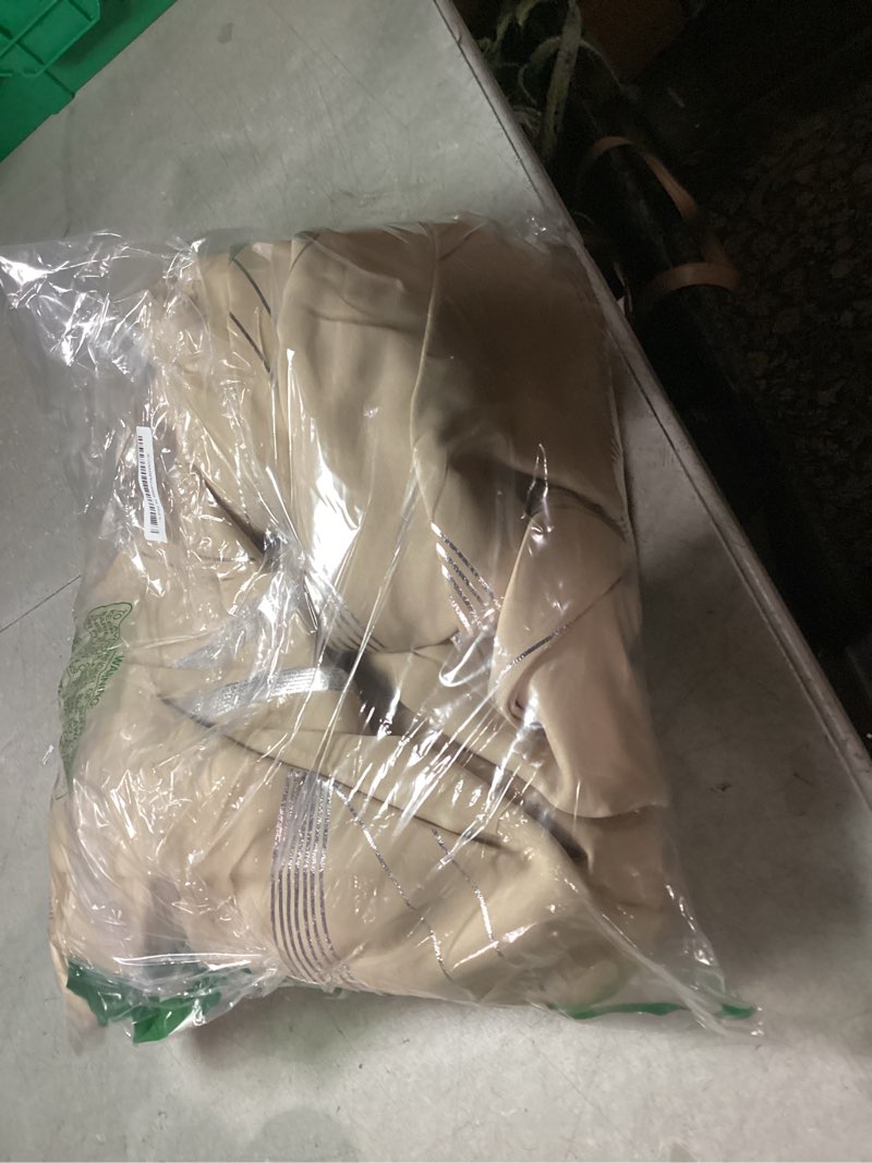 Condition photo showing New/Like New for NICETOWN Blackout Curtains 90" Long 2 Panels, 52", Biscotti Beige, Foil Printed Wave Lines Energy Saving Thermal Insulated Blackout Draperies for Patio Hall Studio 1 - Biscotti Beige 52"W x 90"L (Pack of 2)