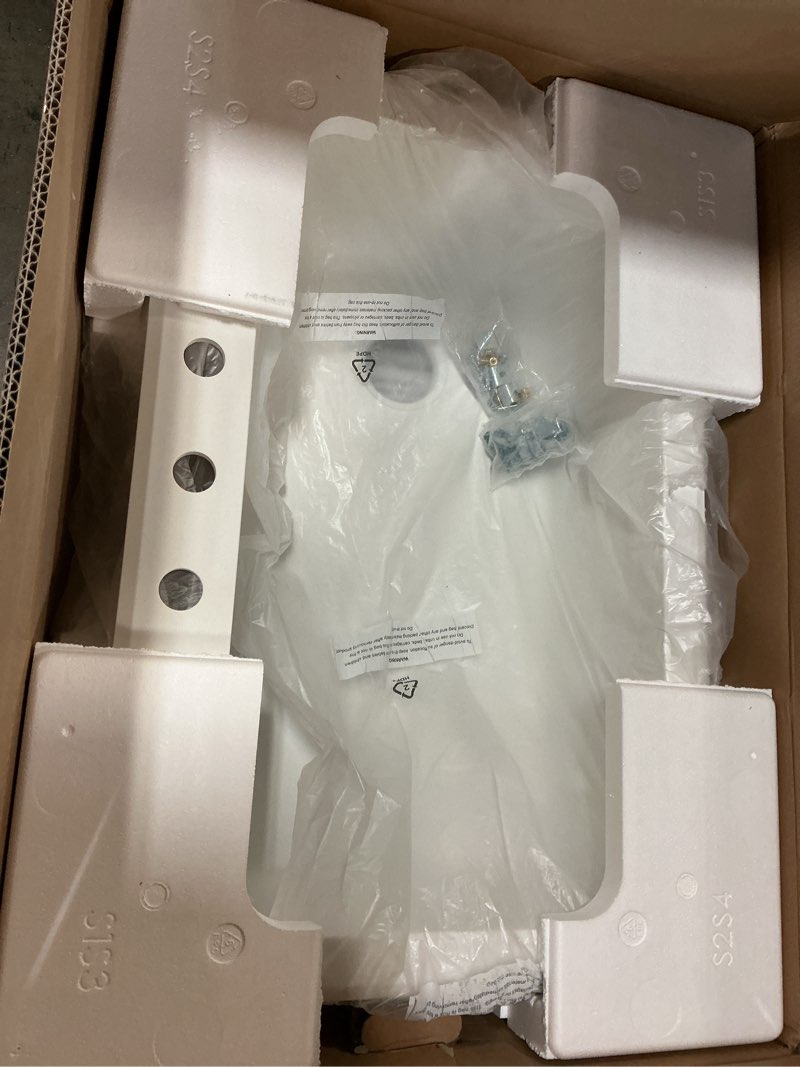 Condition photo showing New/Like New for 33-in x 22-in x 9.5-in silq granite kitchen sink with super single offset bowl, drop-in installation, with 4 cade faucet holes, in white