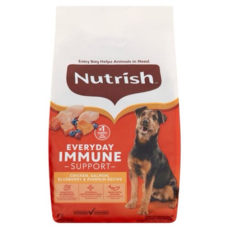 (BB sep 12/26) Nutrish Everyday Immune Support Chicken, Salmon, Blueberry & Pumpkin Recipe Dog Food, 5.5 lb.  . Pack of 4
