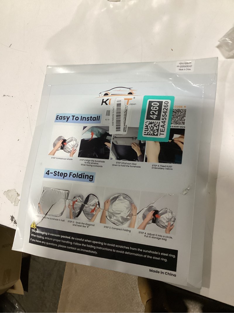 Condition photo showing New/Like New for KUST Windshield Sun Shade for 2011-2025 2026 Dodge RAM 1500 Accessories CrewCab,MegaCab Pickup,2Dr RegularCab,4Dr QuadCab Window Sunshade Sun Visor Protector Foldable Blocks UV Rays Keep Car Cooler For | Dodge RAM 1500 2011-present